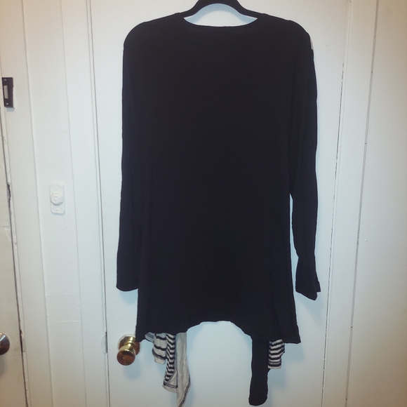 Claire France Asymmetric Black/White lightweight Cardigan size 2x - Picture 4 of 6